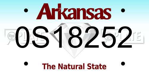 0S18252 Arkansas License Plate