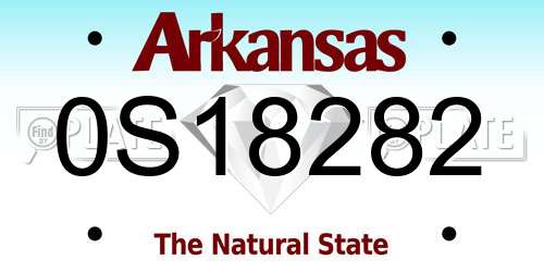 0S18282 Arkansas License Plate
