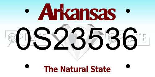 0S23536 Arkansas License Plate