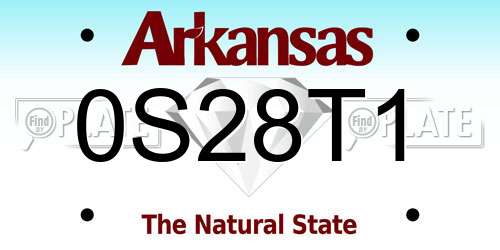0S28T1 Arkansas License Plate