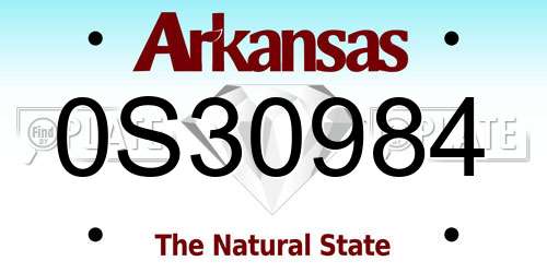 0S30984 Arkansas License Plate