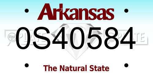 0S40584 Arkansas License Plate