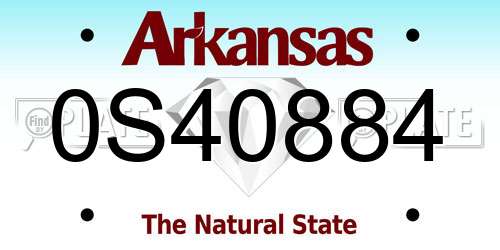 0S40884 Arkansas License Plate