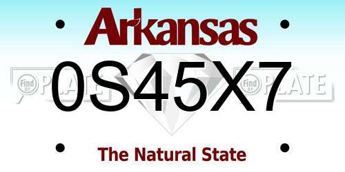 0S45X7 Arkansas License Plate