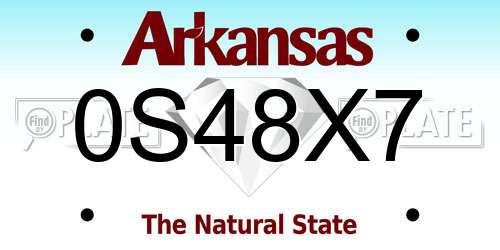 0S48X7 Arkansas License Plate