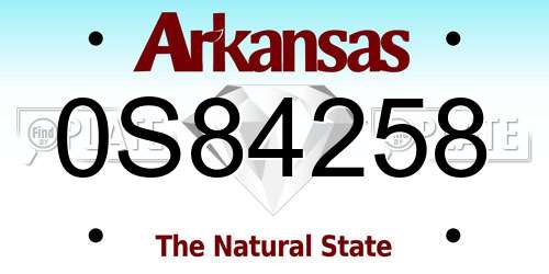 0S84258 Arkansas License Plate