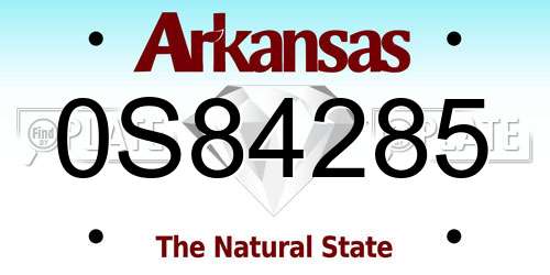 0S84285 Arkansas License Plate