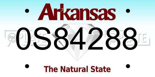 0S84288 Arkansas License Plate