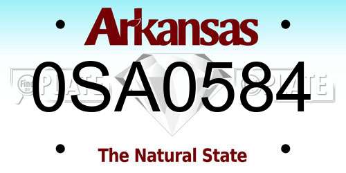 0SA0584 Arkansas License Plate