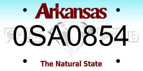 0SA0854 Arkansas License Plate