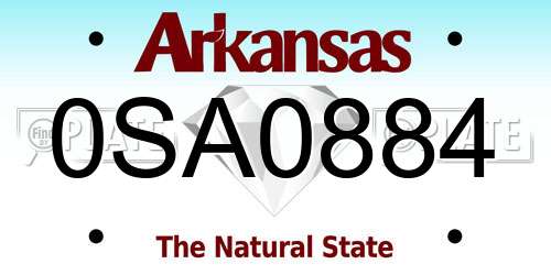 0SA0884 Arkansas License Plate
