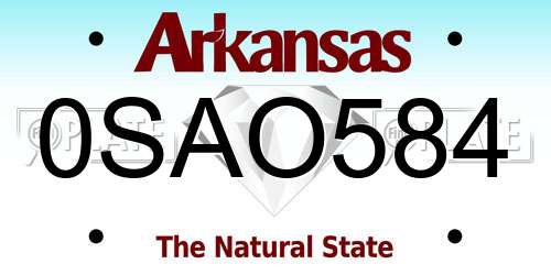 0SAO584 Arkansas License Plate