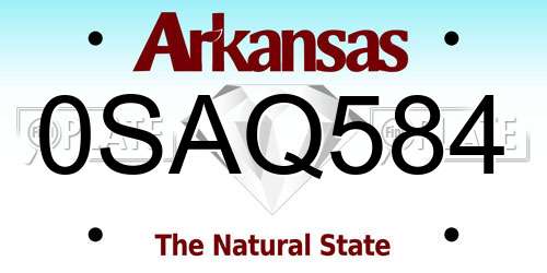 0SAQ584 Arkansas License Plate