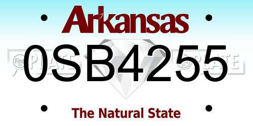 0SB4255 Arkansas License Plate