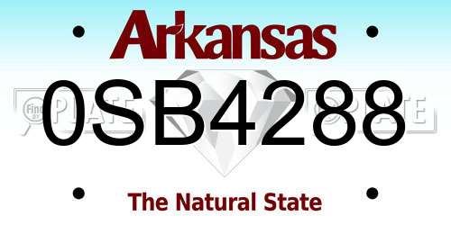 0SB4288 Arkansas License Plate