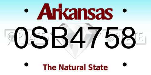 0SB4758 Arkansas License Plate