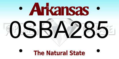 0SBA285 Arkansas License Plate