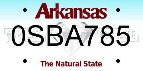 0SBA785 Arkansas License Plate