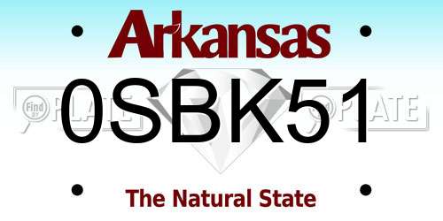 0SBK51 Arkansas License Plate