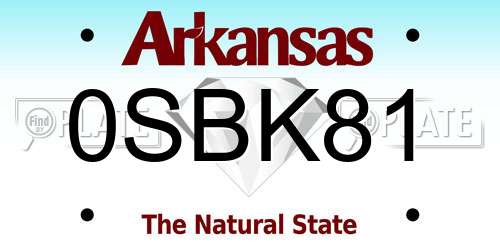 0SBK81 Arkansas License Plate