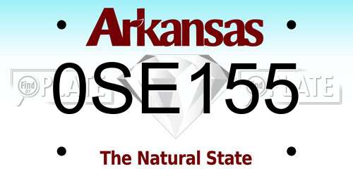 0SE155 Arkansas License Plate