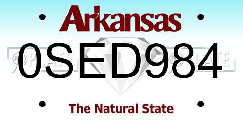 0SED984 Arkansas License Plate
