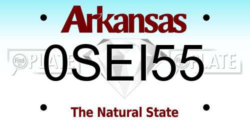 0SEI55 Arkansas License Plate