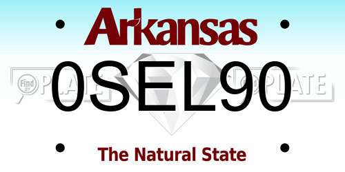0SEL90 Arkansas License Plate