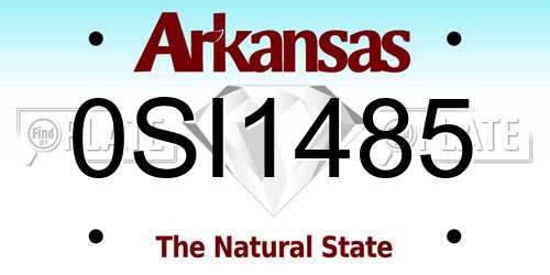 0SI1485 Arkansas License Plate