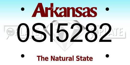 0SI5282 Arkansas License Plate
