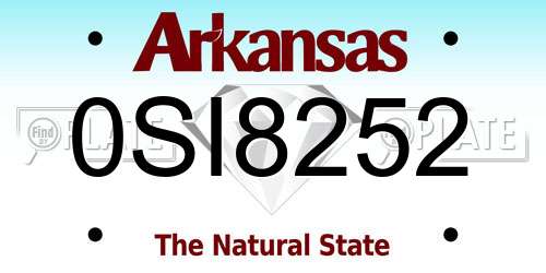 0SI8252 Arkansas License Plate