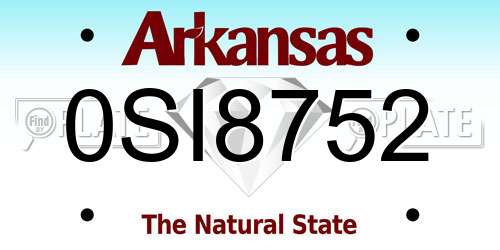 0SI8752 Arkansas License Plate
