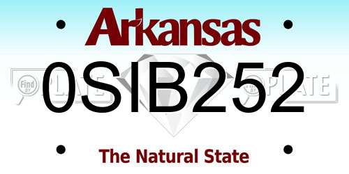 0SIB252 Arkansas License Plate