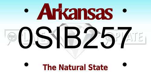 0SIB257 Arkansas License Plate