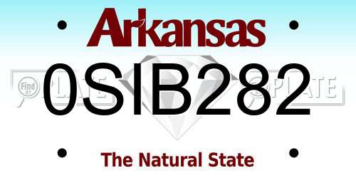 0SIB282 Arkansas License Plate