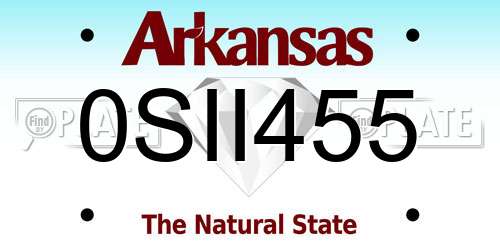 0SII455 Arkansas License Plate