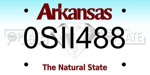 0SII488 Arkansas License Plate