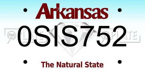 0SIS752 Arkansas License Plate