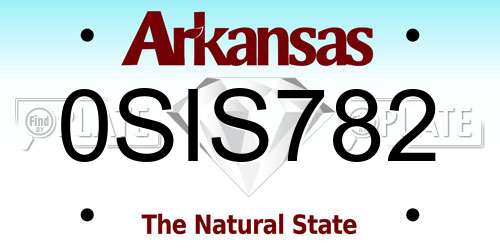 0SIS782 Arkansas License Plate