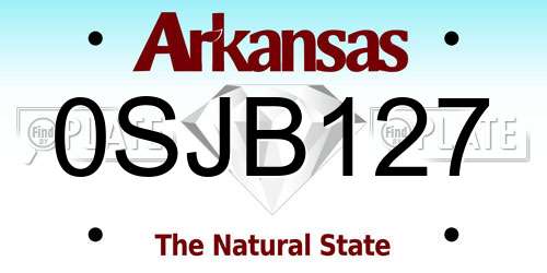 0SJB127 Arkansas License Plate