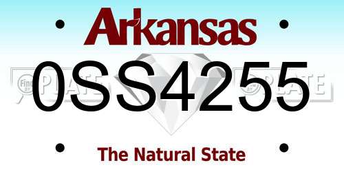 0SS4255 Arkansas License Plate
