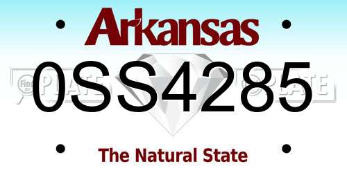 0SS4285 Arkansas License Plate