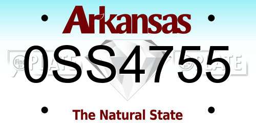 0SS4755 Arkansas License Plate