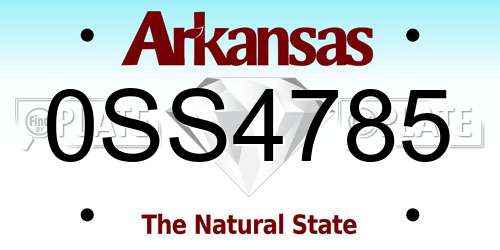 0SS4785 Arkansas License Plate