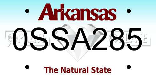 0SSA285 Arkansas License Plate