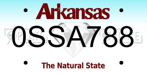 0SSA788 Arkansas License Plate