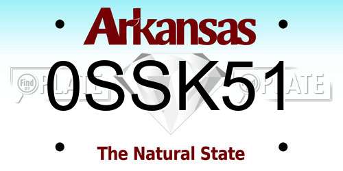 0SSK51 Arkansas License Plate