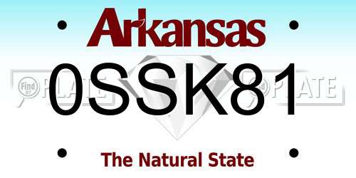 0SSK81 Arkansas License Plate