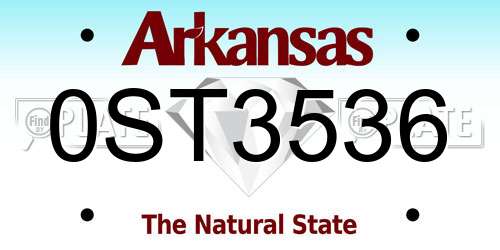 0ST3536 Arkansas License Plate