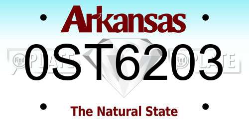 0ST6203 Arkansas License Plate
